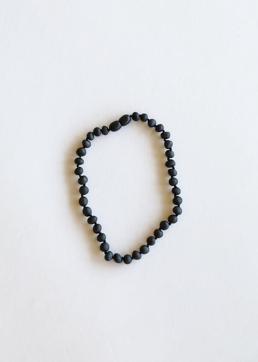 Raw Black Baltic Amber || Necklace