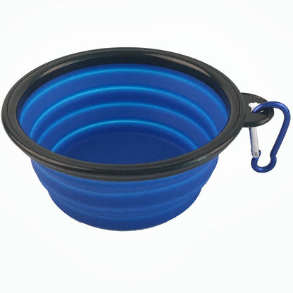 Single Blue Silicone Collapsible Travel Bowl - 12oz